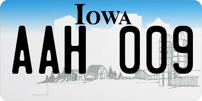 IA license plate AAH009