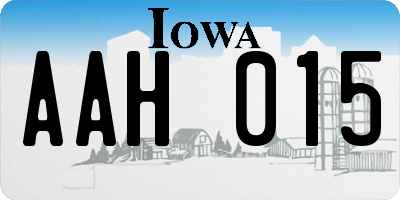 IA license plate AAH015