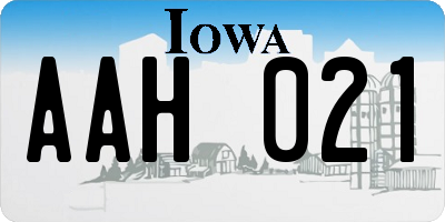 IA license plate AAH021