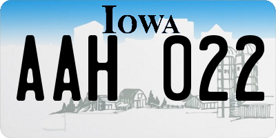 IA license plate AAH022