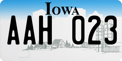 IA license plate AAH023