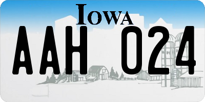 IA license plate AAH024