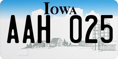 IA license plate AAH025