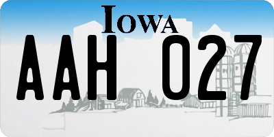 IA license plate AAH027