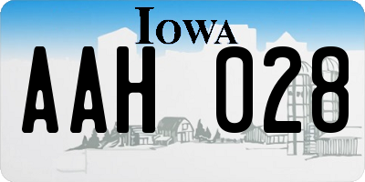 IA license plate AAH028