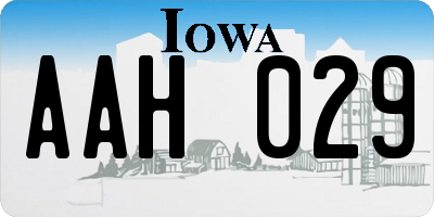 IA license plate AAH029