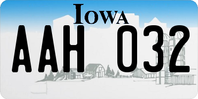 IA license plate AAH032