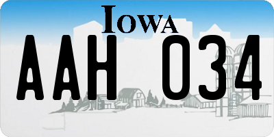 IA license plate AAH034