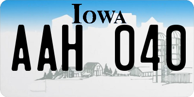 IA license plate AAH040