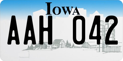 IA license plate AAH042