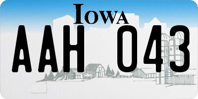 IA license plate AAH043