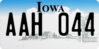 IA license plate AAH044