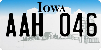 IA license plate AAH046