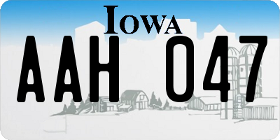 IA license plate AAH047