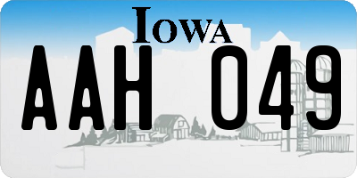 IA license plate AAH049