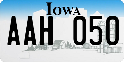 IA license plate AAH050