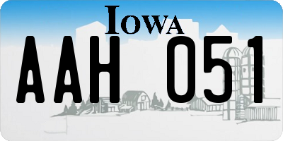 IA license plate AAH051