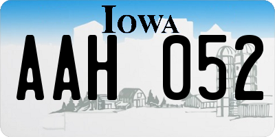 IA license plate AAH052