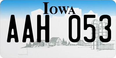 IA license plate AAH053