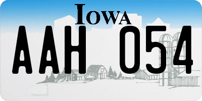 IA license plate AAH054