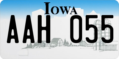 IA license plate AAH055