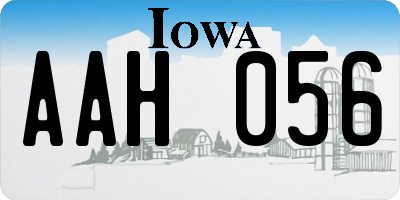 IA license plate AAH056