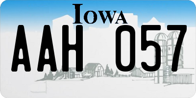 IA license plate AAH057