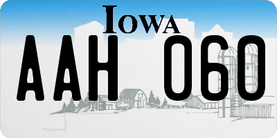 IA license plate AAH060