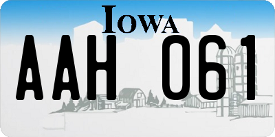 IA license plate AAH061