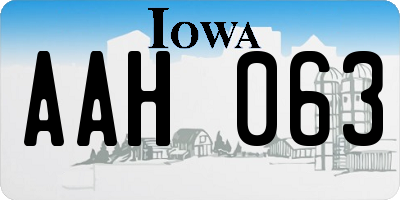 IA license plate AAH063