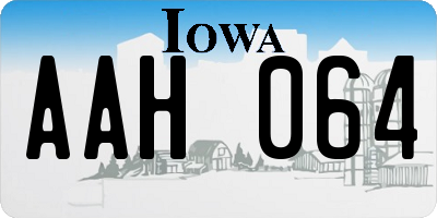 IA license plate AAH064