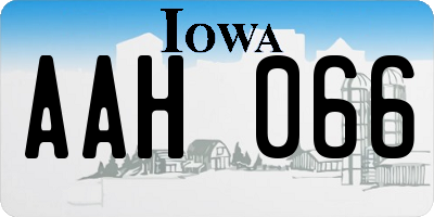 IA license plate AAH066