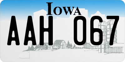 IA license plate AAH067