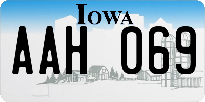 IA license plate AAH069