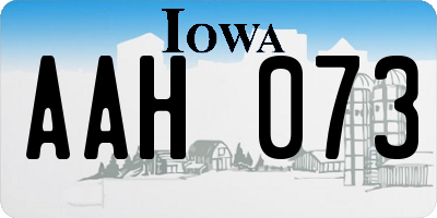 IA license plate AAH073