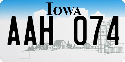 IA license plate AAH074