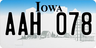 IA license plate AAH078