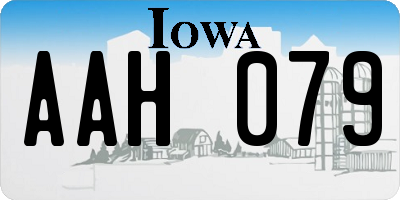 IA license plate AAH079