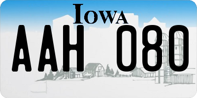 IA license plate AAH080