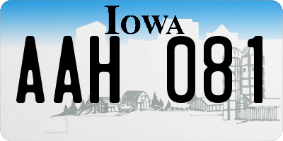 IA license plate AAH081