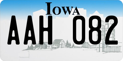 IA license plate AAH082