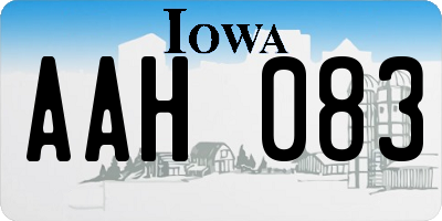 IA license plate AAH083