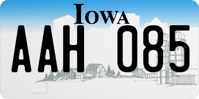 IA license plate AAH085