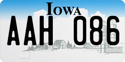 IA license plate AAH086