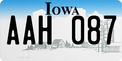 IA license plate AAH087