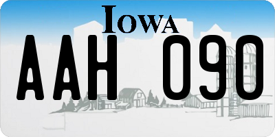 IA license plate AAH090