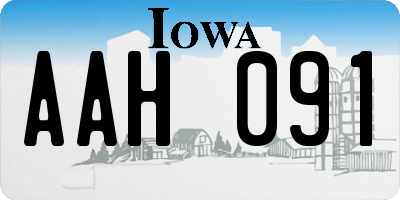 IA license plate AAH091