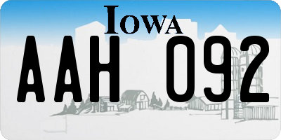 IA license plate AAH092