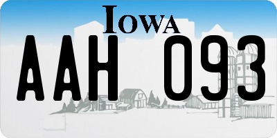 IA license plate AAH093