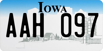 IA license plate AAH097